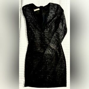 Arden B Black Long Sleeve Sparkle Sheath Dress